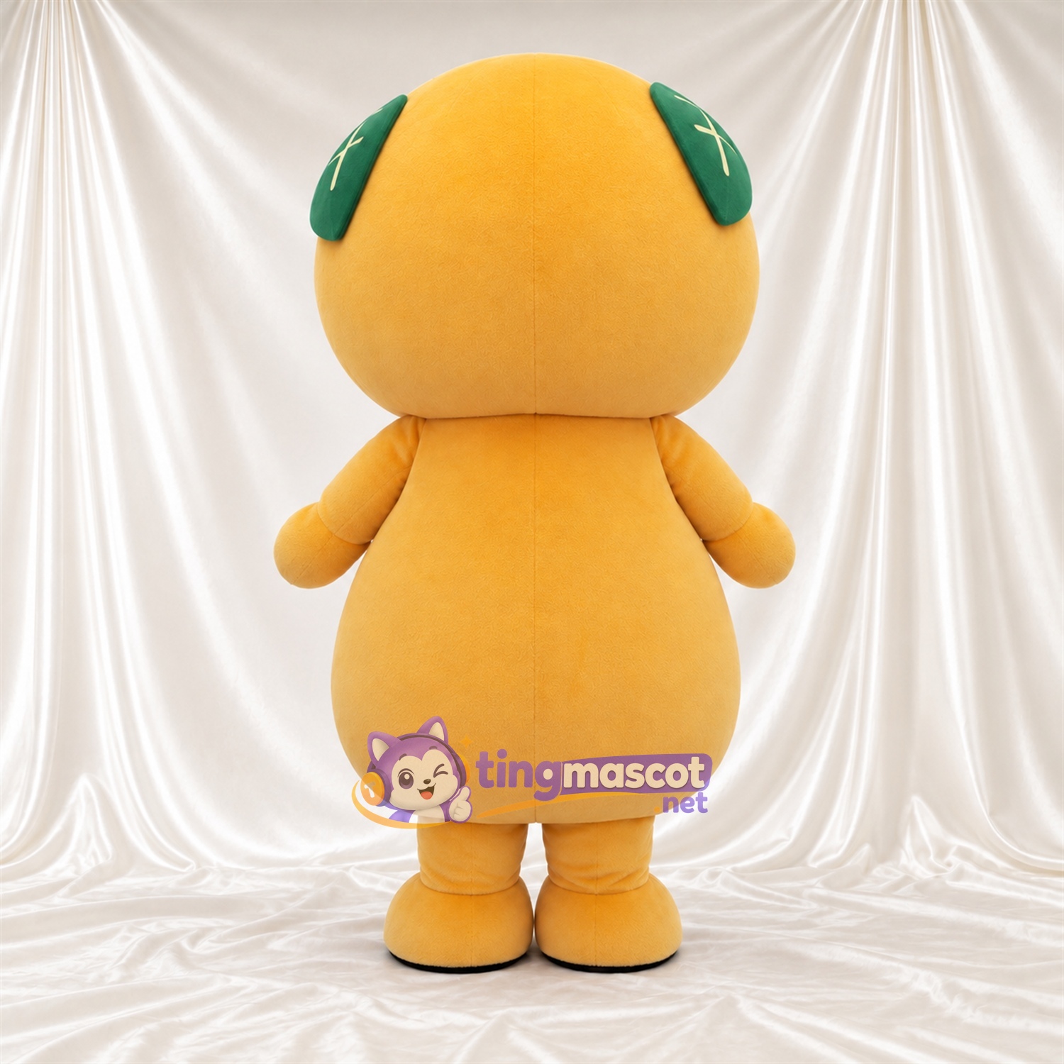 Costume de mascotte Agrume – orange – Feuille (vert); Touches de couleur Costume de mascotte Agrume – orange – Feuille (vert); Touches de couleur