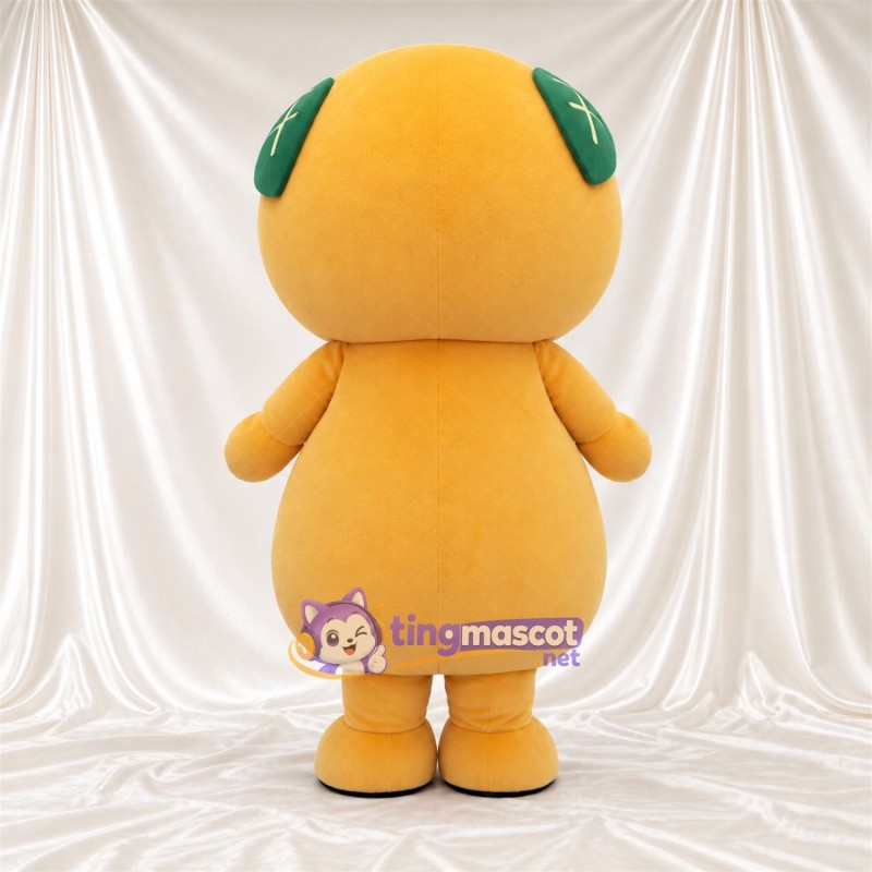 Costume de mascotte Agrume – orange – Feuille (vert); Touches de couleur Costume de mascotte Agrume – orange – Feuille (vert); Touches de couleur