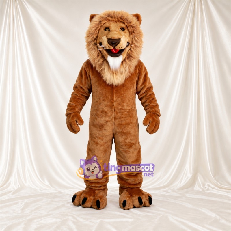 Brown Lion Mascot Costume - Black Claws and White Beard Brown Lion Mascot Costume - Black Claws and White Beard