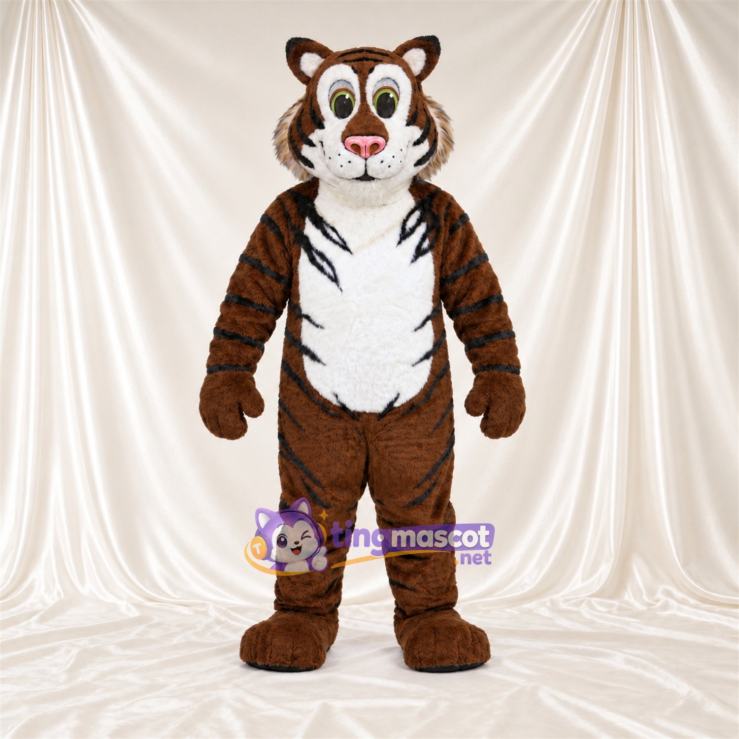 Costume de mascotte Tigre – marron – Torse (blanc) Costume de mascotte Tigre – marron – Torse (blanc)