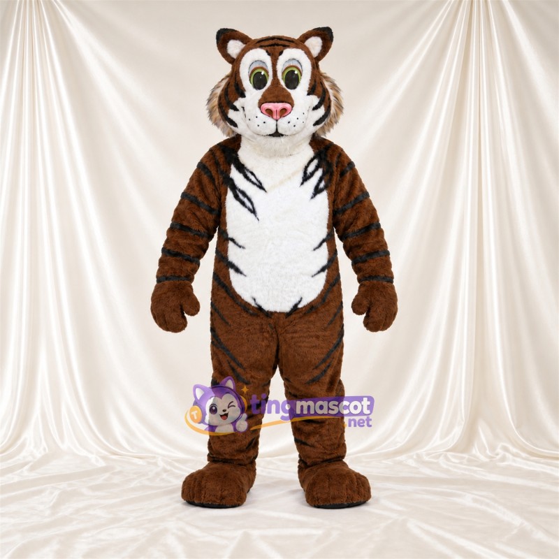 Costume de mascotte Tigre – marron – Torse (blanc)