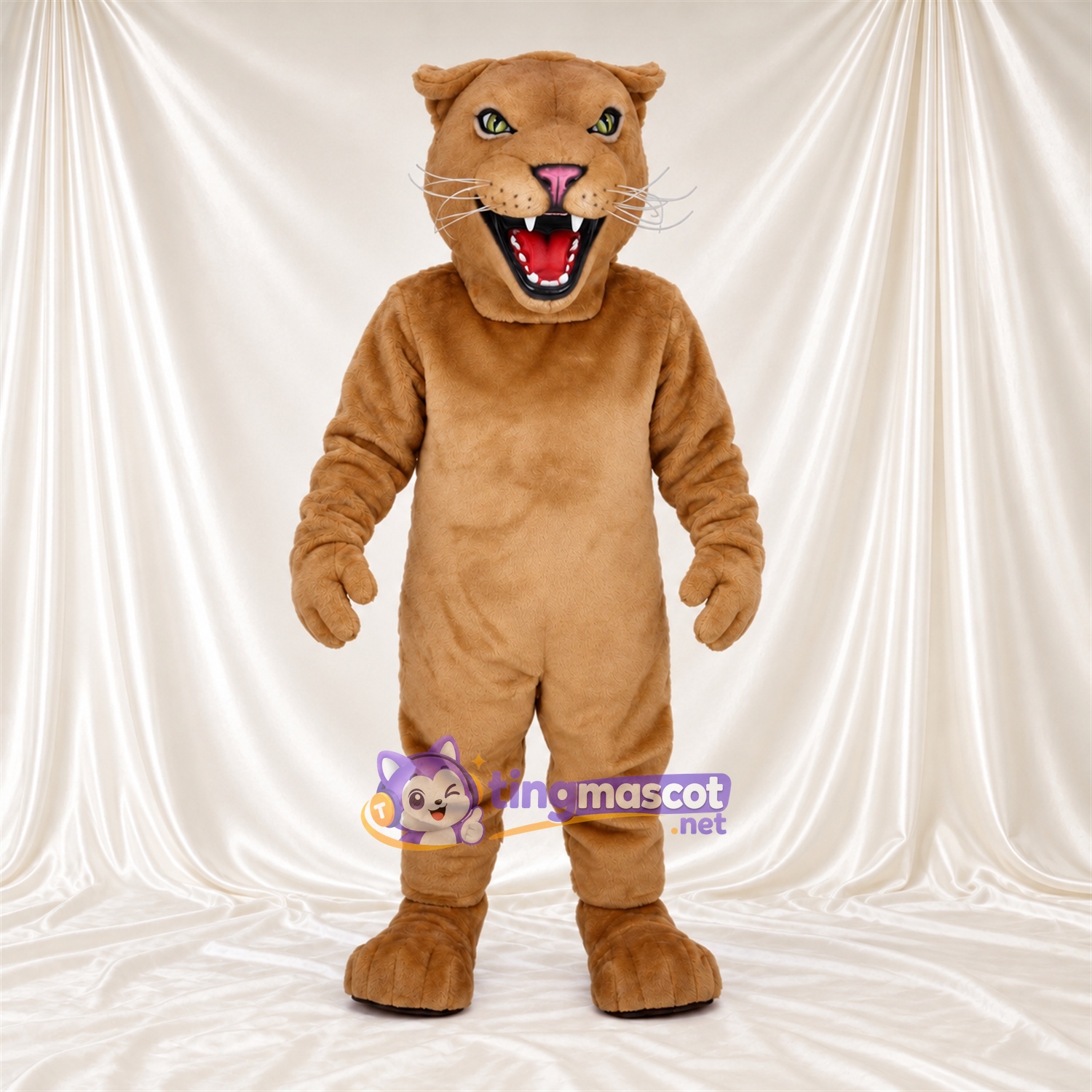 Costume de mascotte Puma – brun clair – Moustaches; Crocs pointus