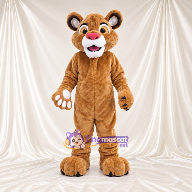 Brown Lion Cub Mascot Costume Brown Lion Cub Mascot Costume