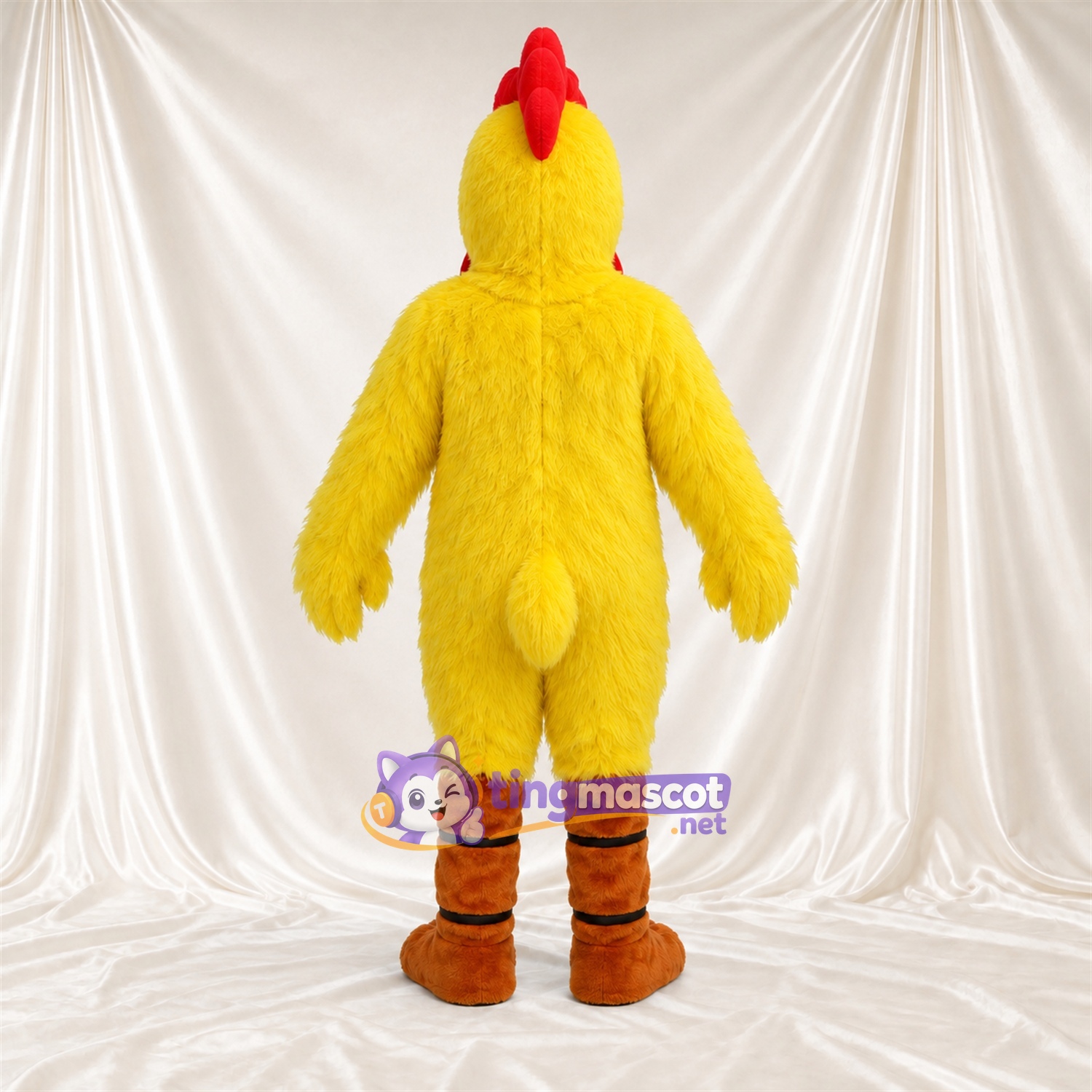 Costume de mascotte Poule – jaune – Jambes rayées Costume de mascotte Poule – jaune – Jambes rayées