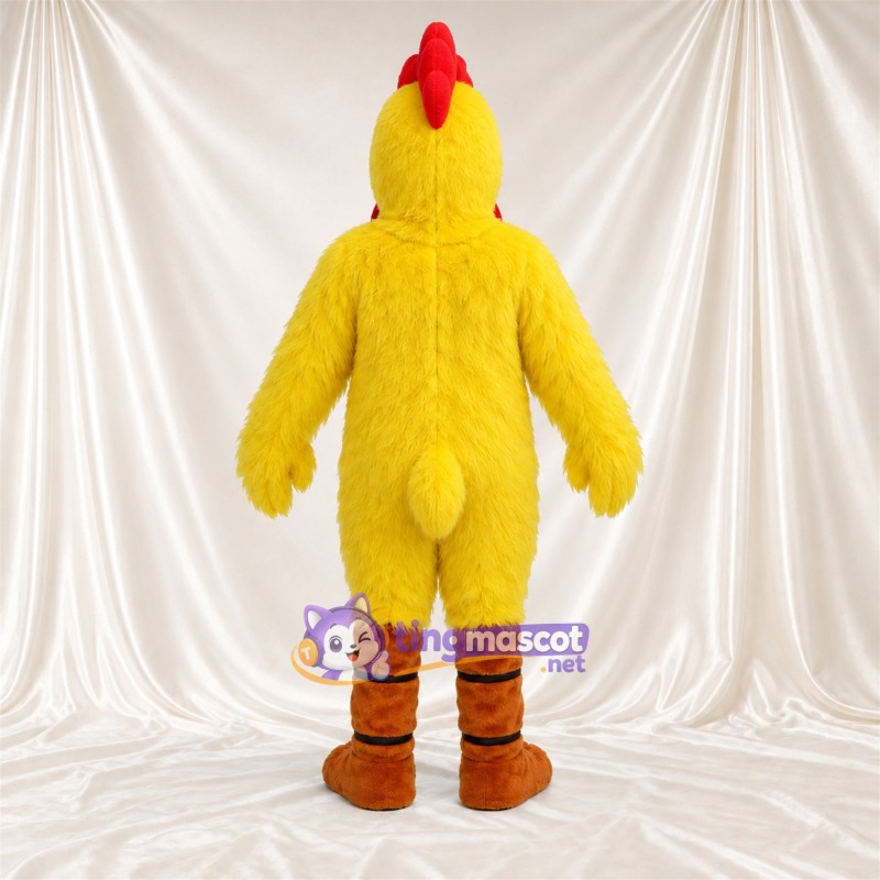 Costume de mascotte Poule – jaune – Jambes rayées Costume de mascotte Poule – jaune – Jambes rayées