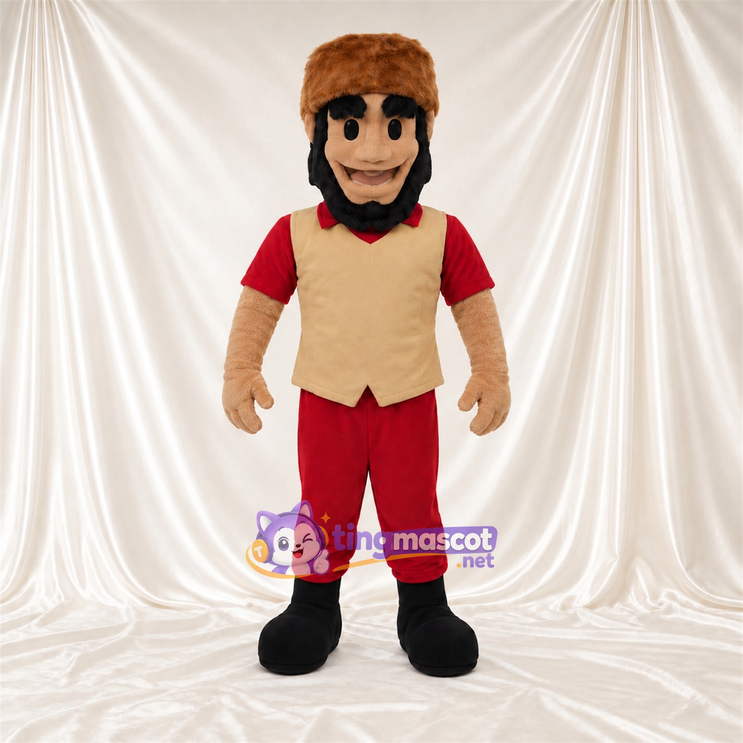 Costume de mascotte Homme des cavernes – rouge – Pantalon (rouge) Costume de mascotte Homme des cavernes – rouge – Pantalon (rouge)