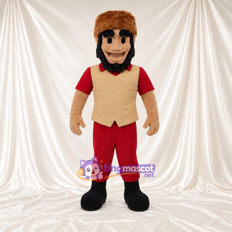 Costume de mascotte Homme des cavernes – rouge – Pantalon (rouge) Costume de mascotte Homme des cavernes – rouge – Pantalon (rouge)
