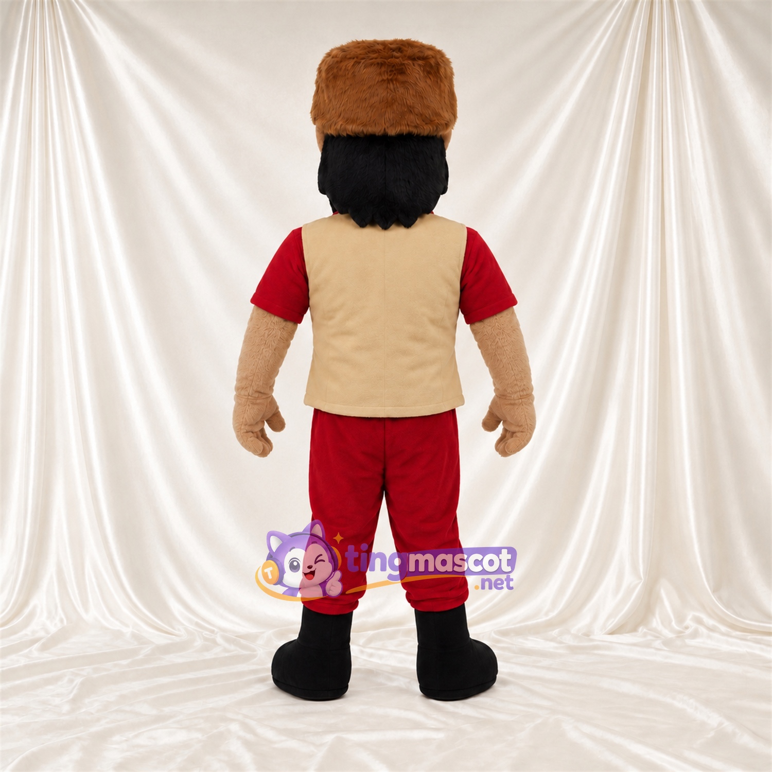 Costume de mascotte Homme des cavernes – rouge – Pantalon (rouge) Costume de mascotte Homme des cavernes – rouge – Pantalon (rouge)