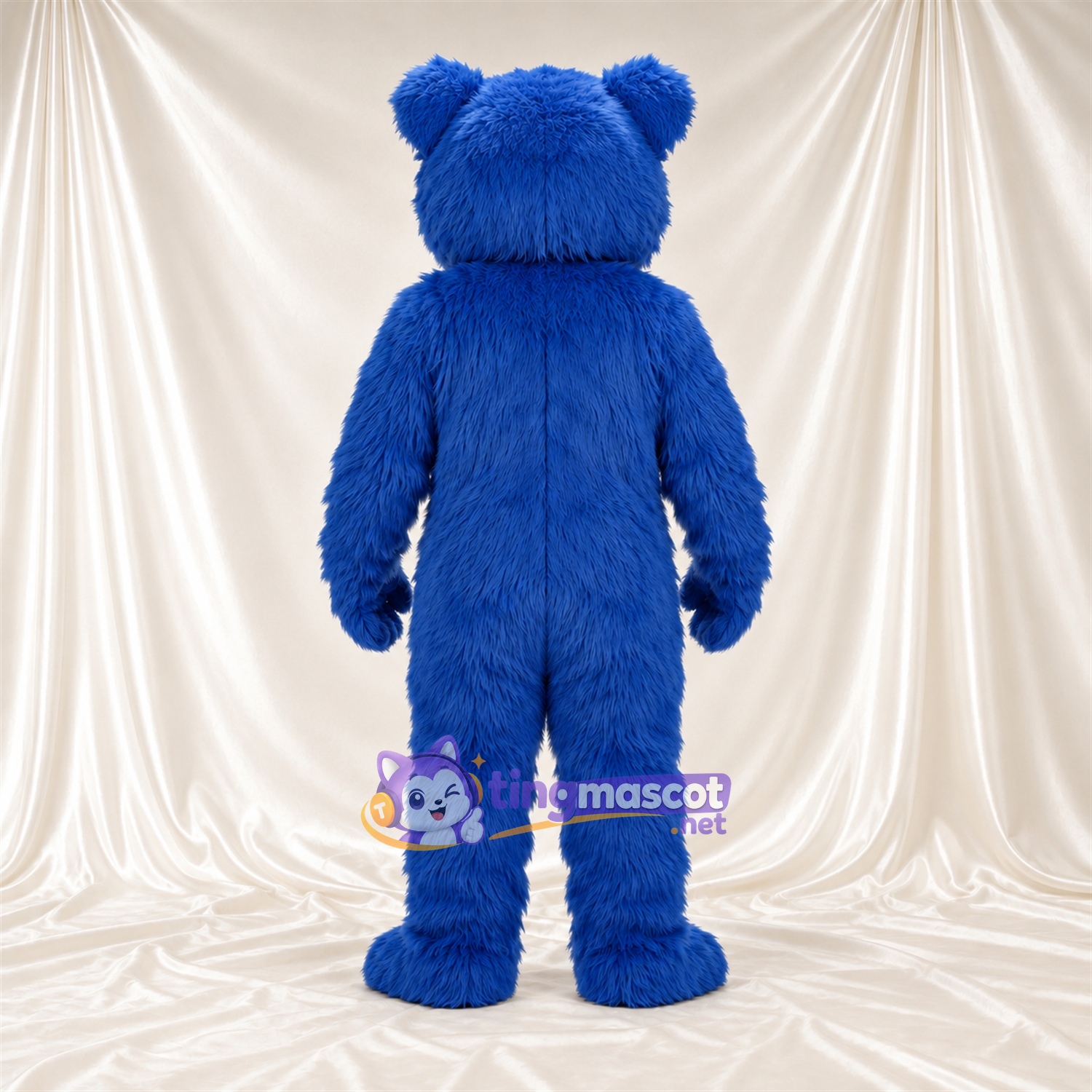 Maskottchenkostüm Bär – blau – Ohren; Zottelfell Maskottchenkostüm Bär – blau – Ohren; Zottelfell