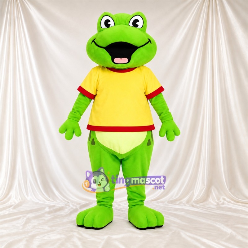 Costume de mascotte Grenouille – vert – Chemise (jaune) Costume de mascotte Grenouille – vert – Chemise (jaune)