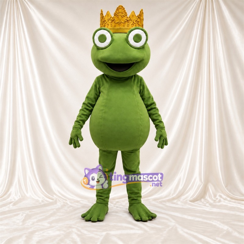 Costume de mascotte Grenouille – vert – Couronne (doré) Costume de mascotte Grenouille – vert – Couronne (doré)