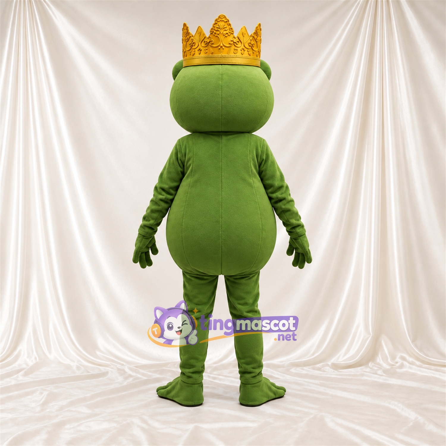 Costume de mascotte Grenouille – vert – Couronne (doré) Costume de mascotte Grenouille – vert – Couronne (doré)