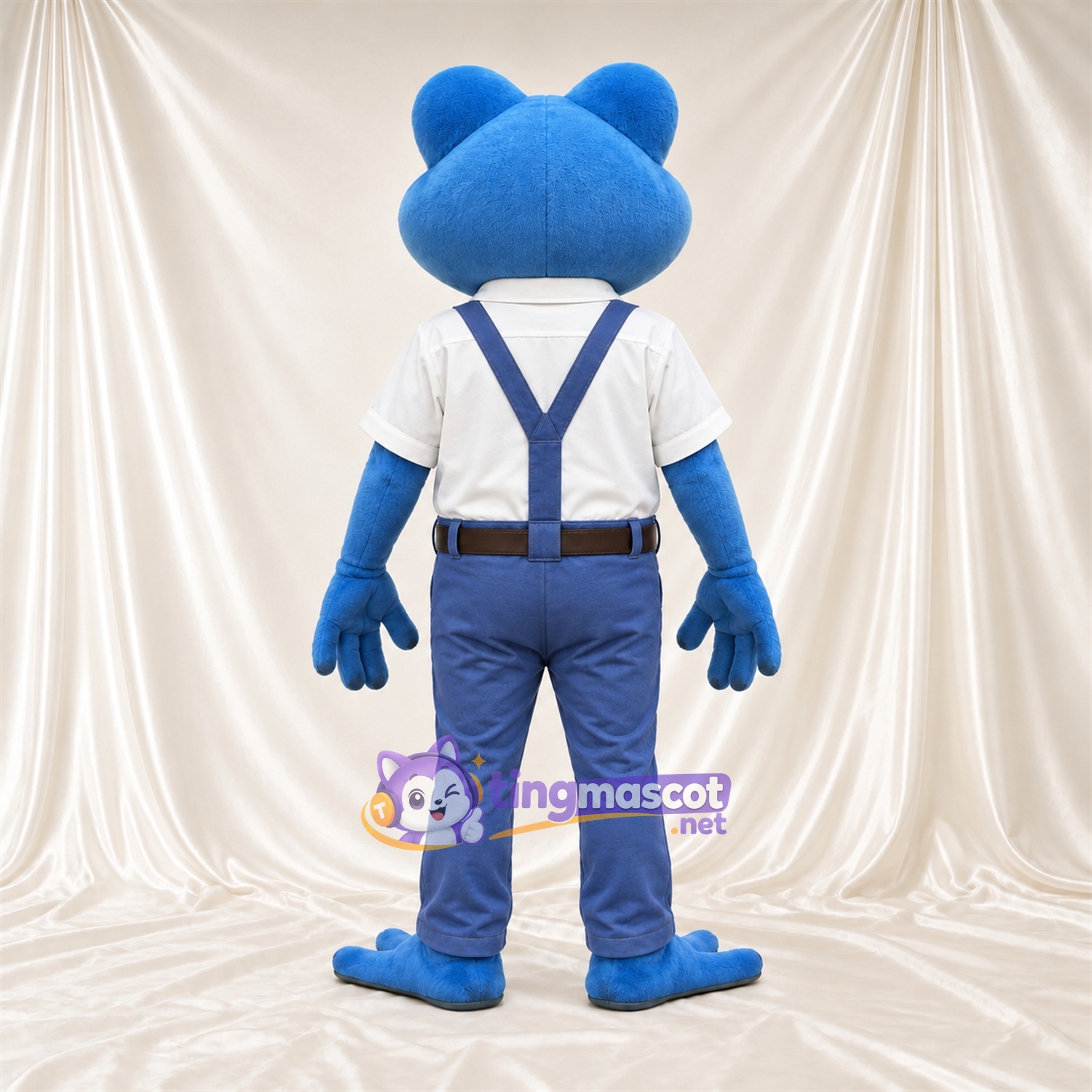 Blue Frog Mascot Costume - White Shirt and Blue Pants Blue Frog Mascot Costume - White Shirt and Blue Pants
