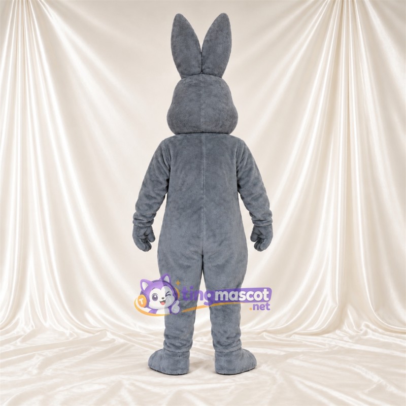 Costume de mascotte Lapin – gris – Intérieur des oreilles (rose); Grandes incisives Costume de mascotte Lapin – gris – Intérieur des oreilles (rose); Grandes incisives