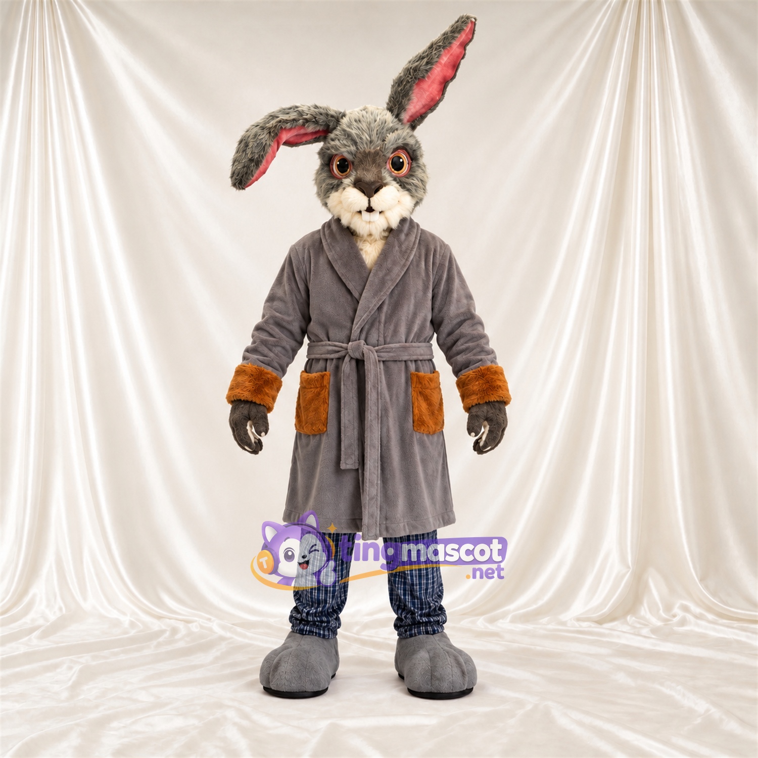 Maskottchenkostüm Hase – grau – Robe (grau) Maskottchenkostüm Hase – grau – Robe (grau)