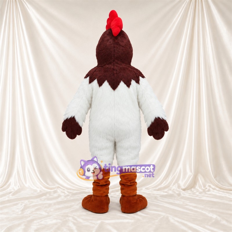 Costume de mascotte Poule – blanc – Ailes (marron) Costume de mascotte Poule – blanc – Ailes (marron)