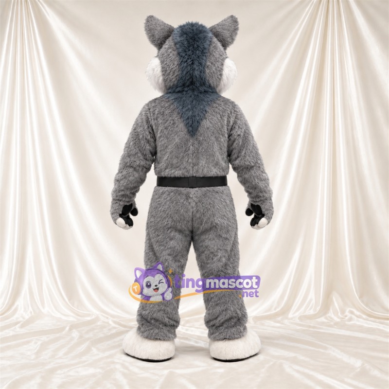 Costume de mascotte Loup – gris – Ceinture (noir) Costume de mascotte Loup – gris – Ceinture (noir)