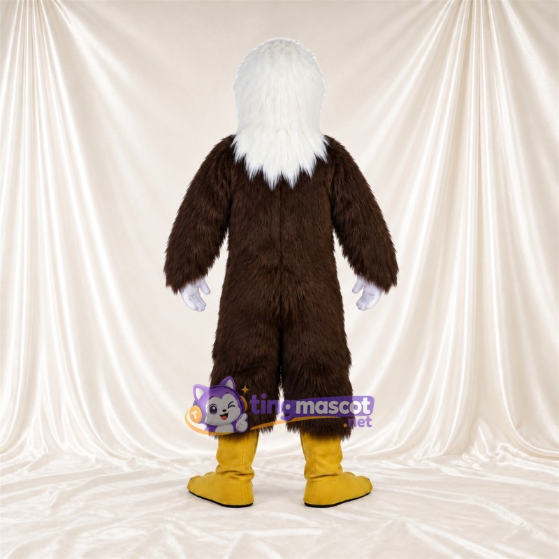 Costume de mascotte Aigle – marron – Tête (blanc); Pieds (jaune) Costume de mascotte Aigle – marron – Tête (blanc); Pieds (jaune)