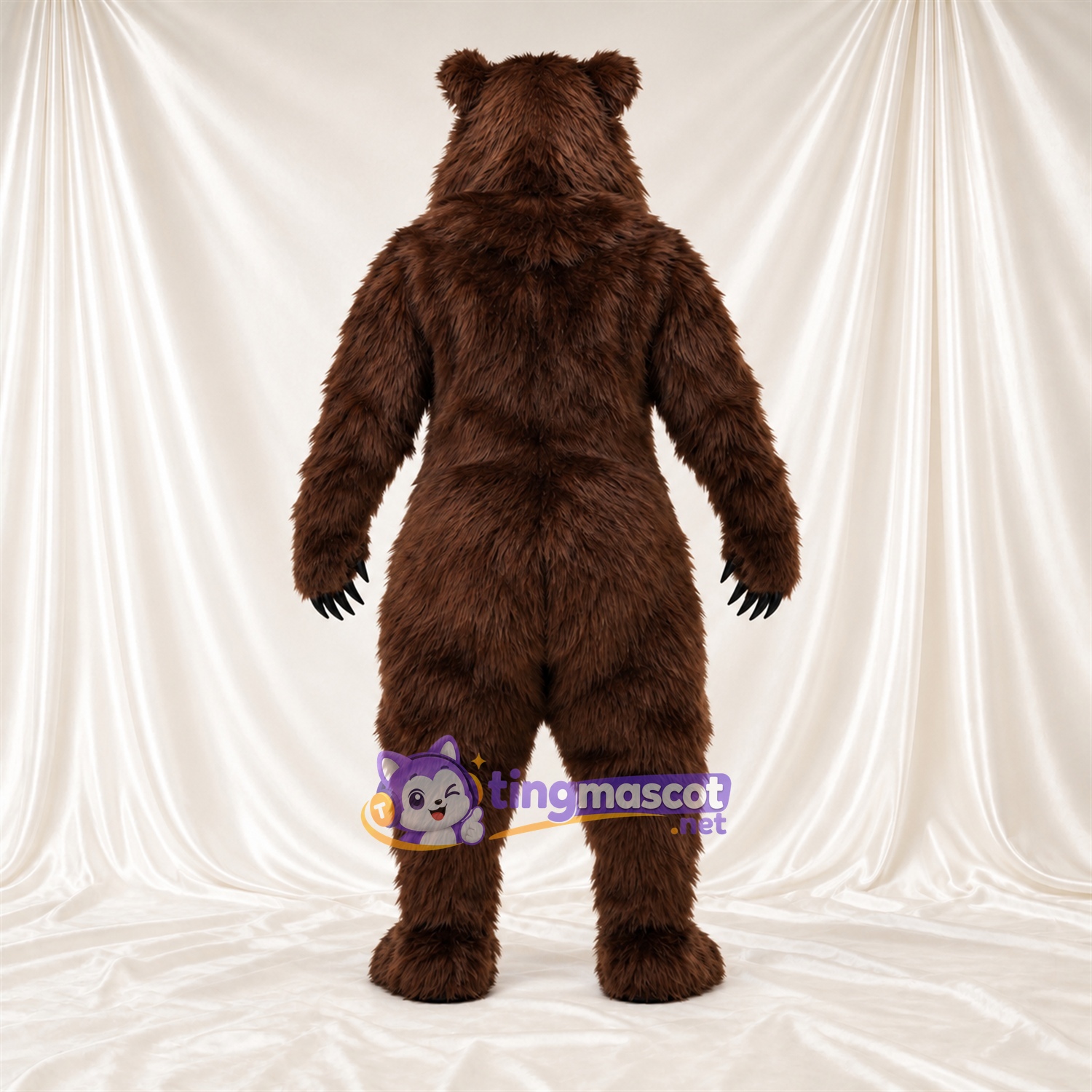 Brown Bear Mascot Costume - Pointed Fangs and Shaggy Fur Brown Bear Mascot Costume - Pointed Fangs and Shaggy Fur