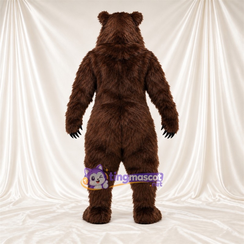 Brown Bear Mascot Costume - Pointed Fangs and Shaggy Fur Brown Bear Mascot Costume - Pointed Fangs and Shaggy Fur