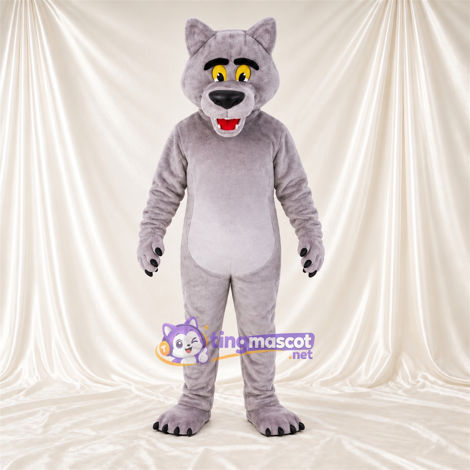 Costume de mascotte Chat sauvage – gris Costume de mascotte Chat sauvage – gris