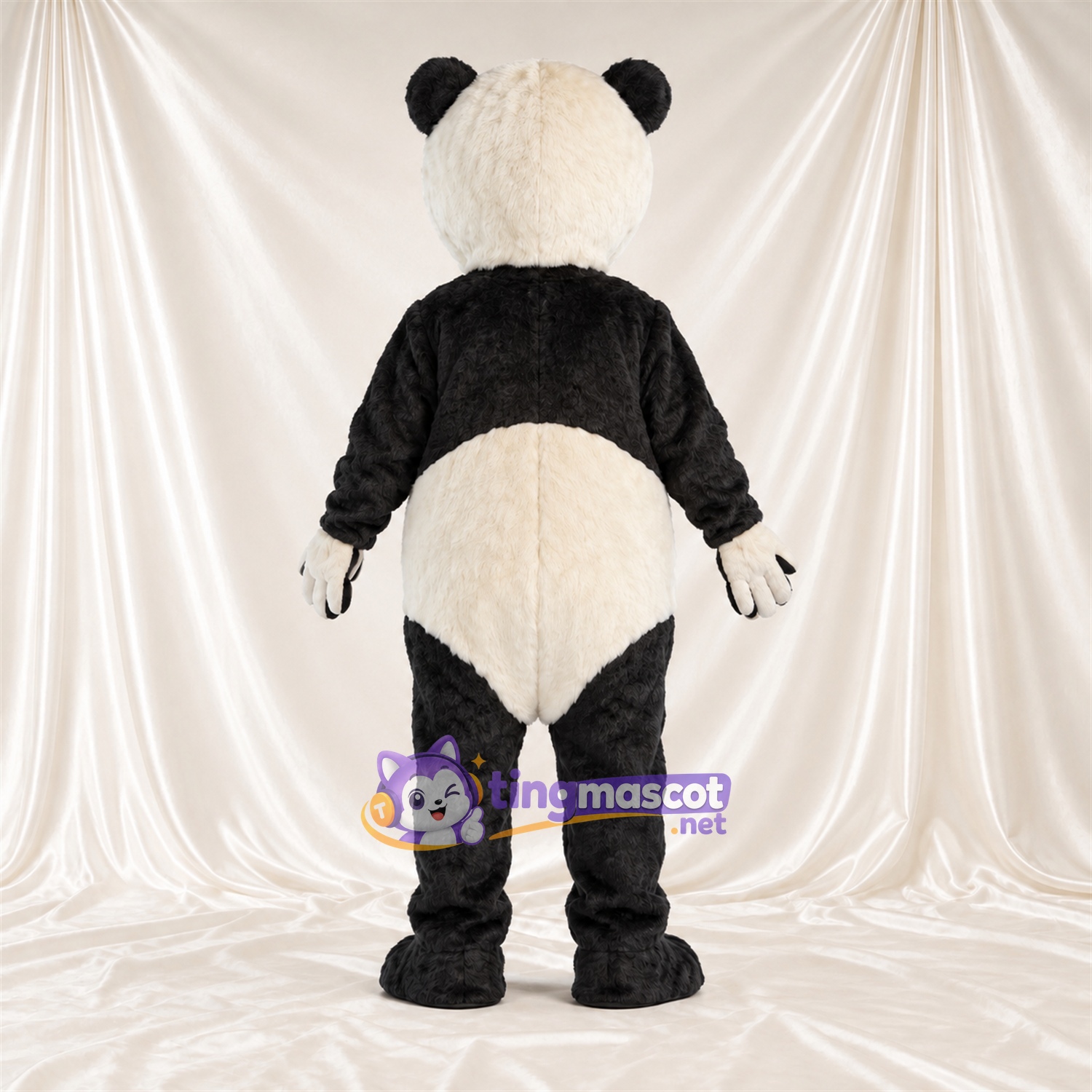 Black and White Panda Mascot Costume - Blue Eyes and White Gloves Black and White Panda Mascot Costume - Blue Eyes and White Gloves