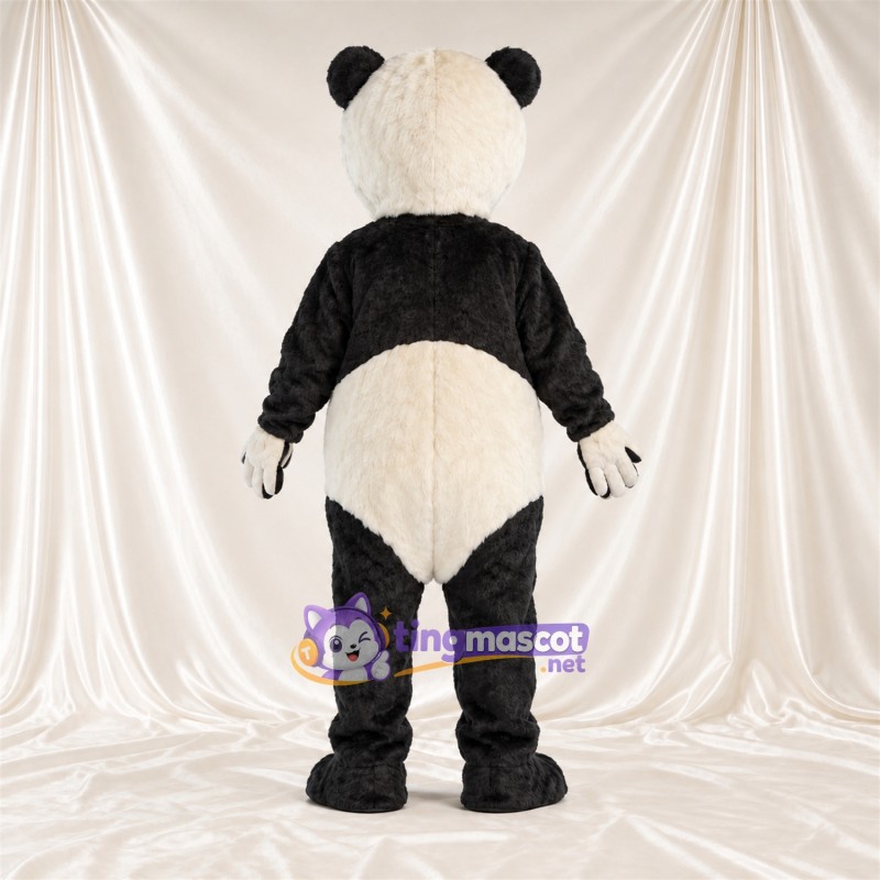 Black and White Panda Mascot Costume - Blue Eyes and White Gloves Black and White Panda Mascot Costume - Blue Eyes and White Gloves