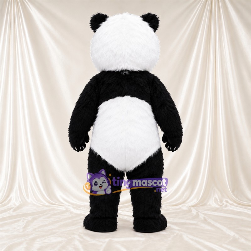 Black and White Panda Mascot Costume - Smiling Face and White Claws Black and White Panda Mascot Costume - Smiling Face and White Claws