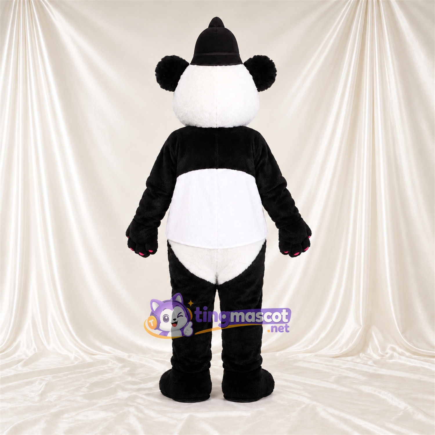 Black and White Panda Mascot Costume - Black Beanie Black and White Panda Mascot Costume - Black Beanie