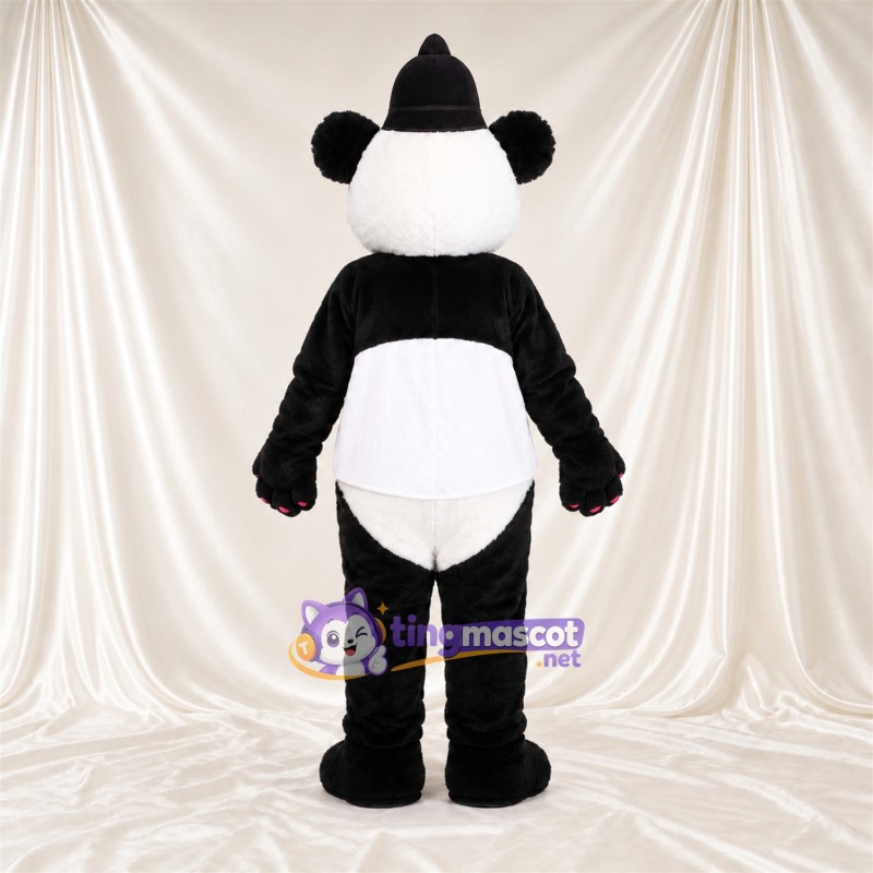 Black and White Panda Mascot Costume - Black Beanie Black and White Panda Mascot Costume - Black Beanie