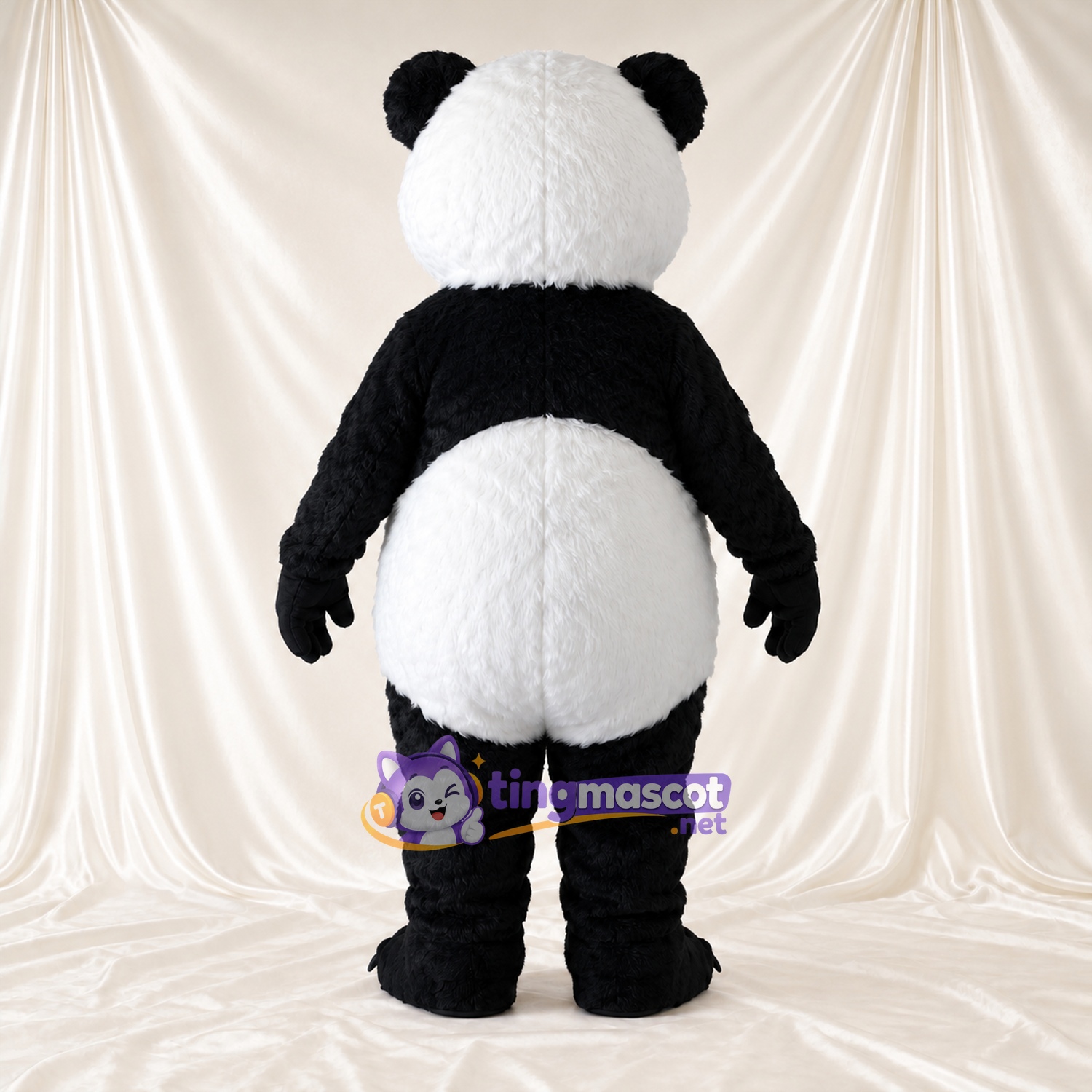 Maskottchenkostüm Panda – schwarz / weiß – Augenflecken; Runder Bauch Maskottchenkostüm Panda – schwarz / weiß – Augenflecken; Runder Bauch