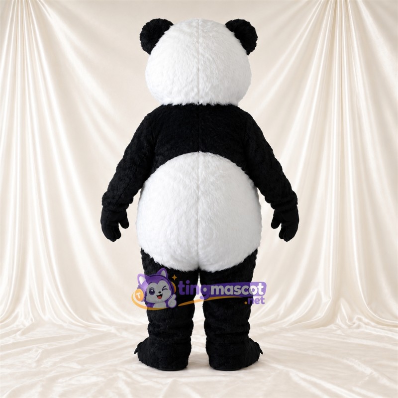 Maskottchenkostüm Panda – schwarz / weiß – Augenflecken; Runder Bauch Maskottchenkostüm Panda – schwarz / weiß – Augenflecken; Runder Bauch