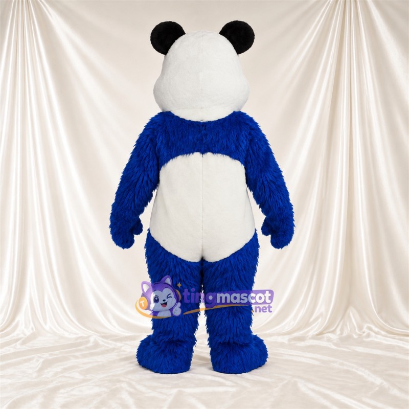 Costume de mascotte Panda – bleu / blanc – Visage souriant; Yeux (bleu) Costume de mascotte Panda – bleu / blanc – Visage souriant; Yeux (bleu)