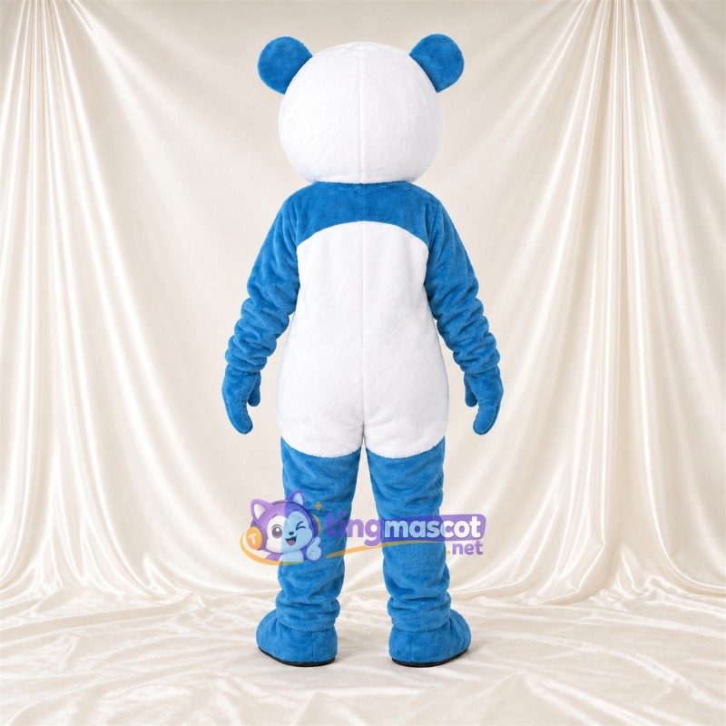 Costume de mascotte Panda – bleu / blanc – Ventre (blanc); Oreilles Costume de mascotte Panda – bleu / blanc – Ventre (blanc); Oreilles