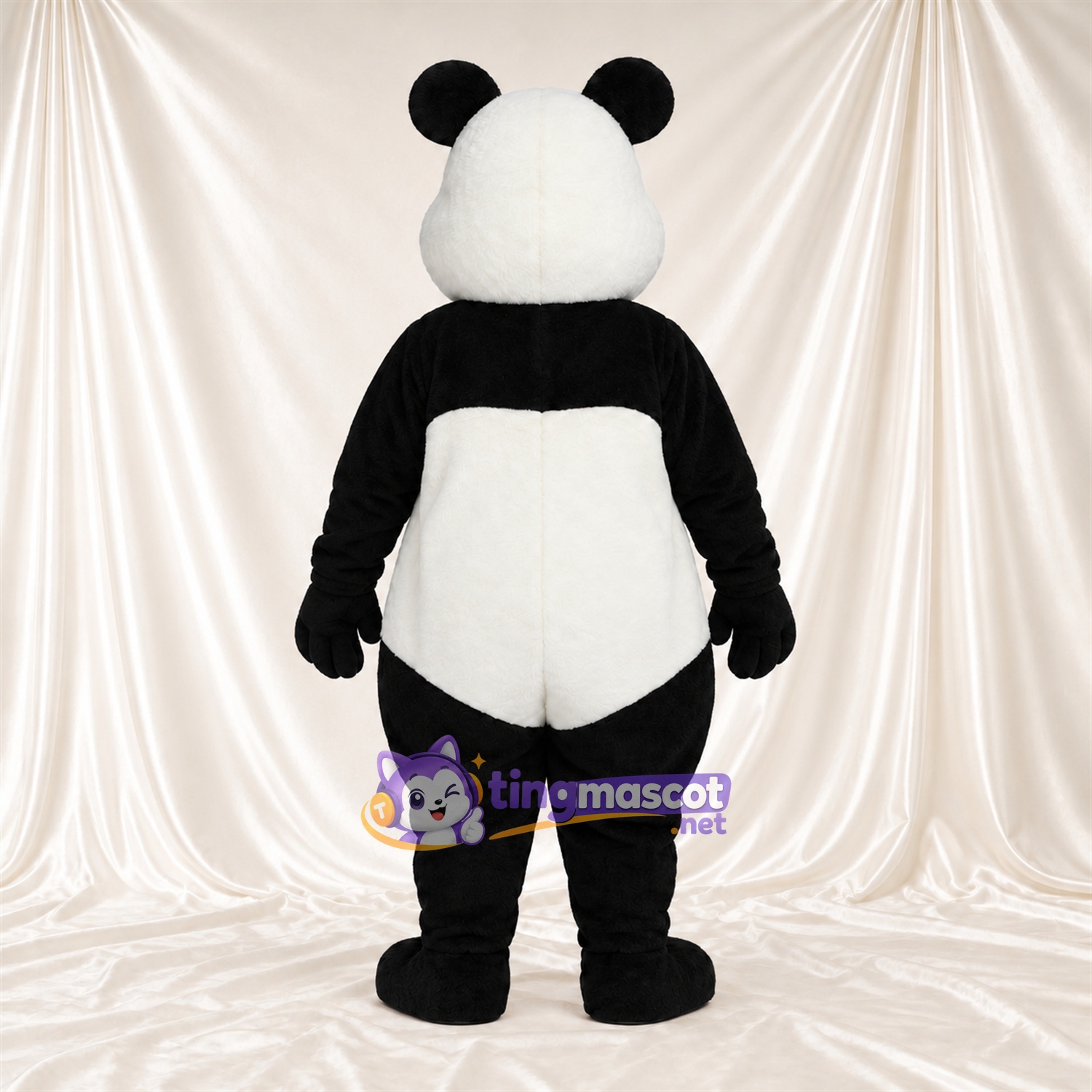 Black and White Panda Mascot Costume - Blue Eyes and Open Mouth Black and White Panda Mascot Costume - Blue Eyes and Open Mouth