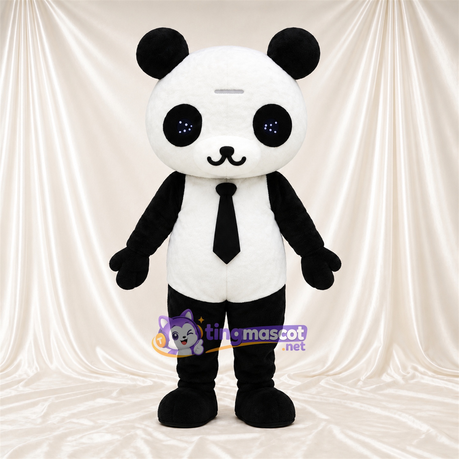 Black and White Panda Mascot Costume - Black Tie Black and White Panda Mascot Costume - Black Tie