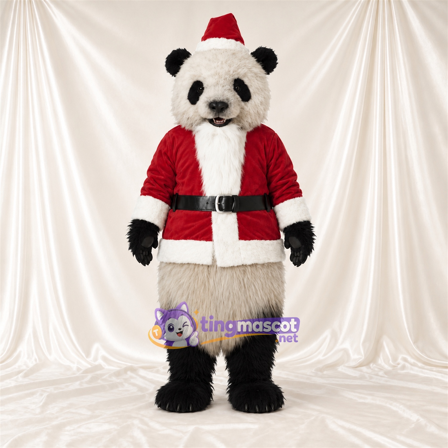 Black and White Panda Mascot Costume - Santa Suit Black and White Panda Mascot Costume - Santa Suit