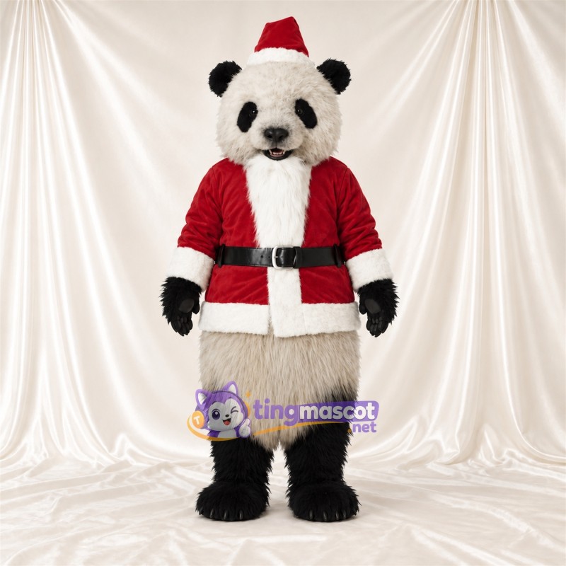 Black and White Panda Mascot Costume - Santa Suit Black and White Panda Mascot Costume - Santa Suit