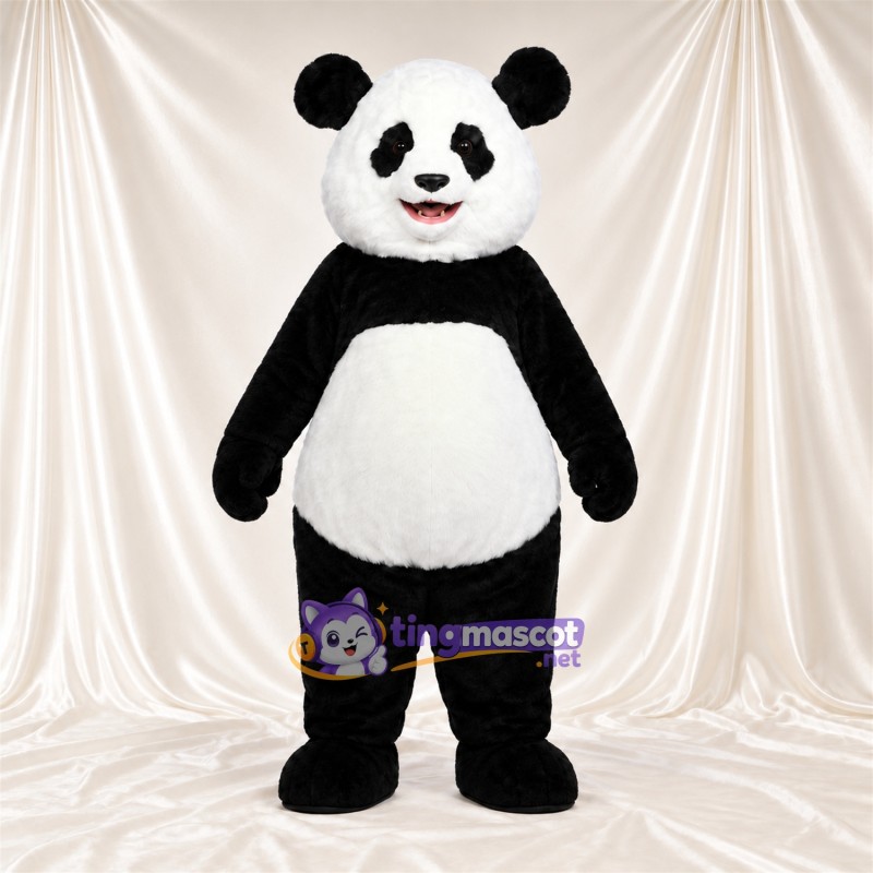 Costume de mascotte Panda – noir / blanc – Bouche ouverte; Oreilles Costume de mascotte Panda – noir / blanc – Bouche ouverte; Oreilles