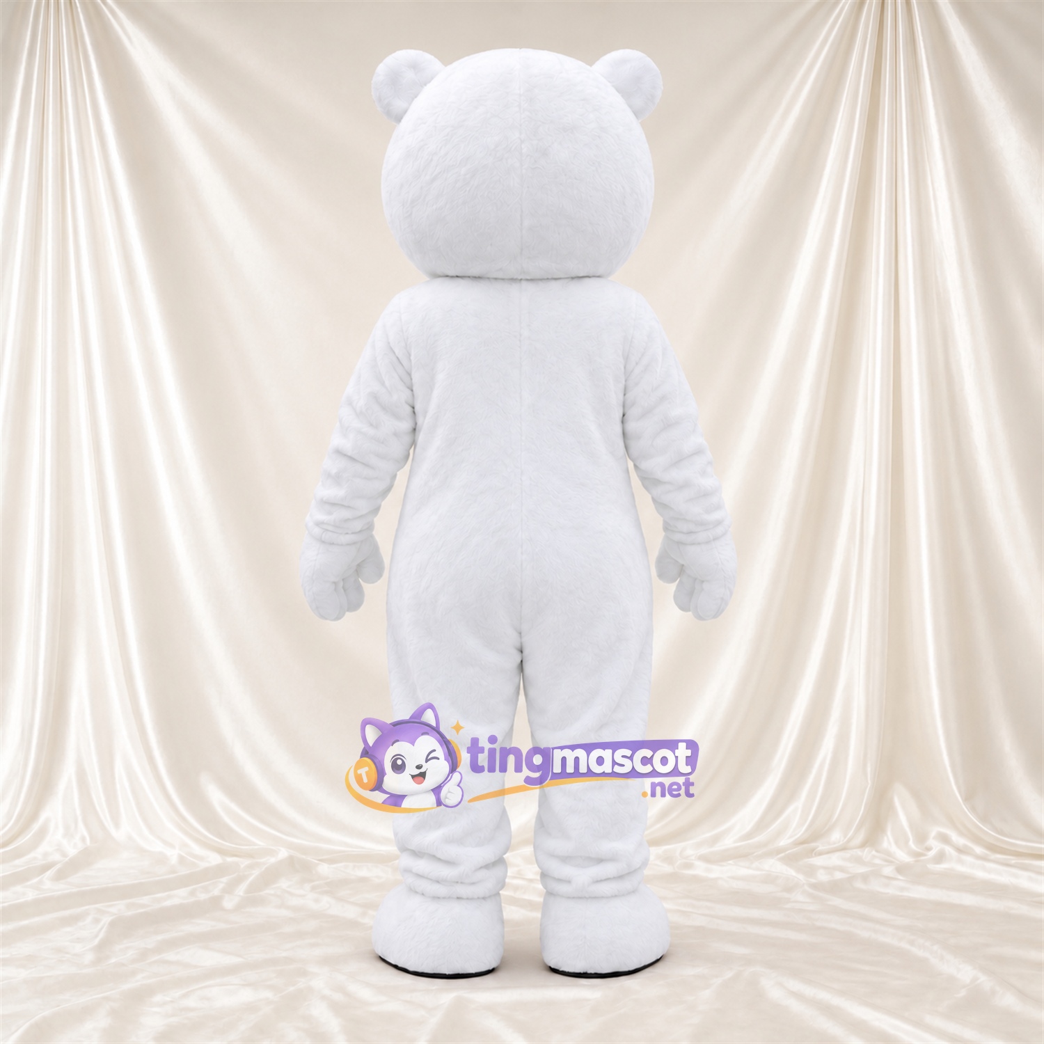 Costume de mascotte Ours polaire – blanc – Bouche fermée; Tête Costume de mascotte Ours polaire – blanc – Bouche fermée; Tête