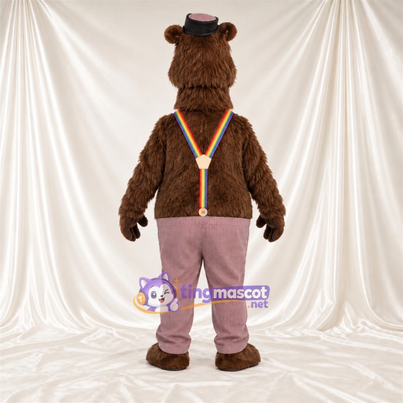 Brown Bear Mascot Costume - Top Hat and Suspenders Brown Bear Mascot Costume - Top Hat and Suspenders