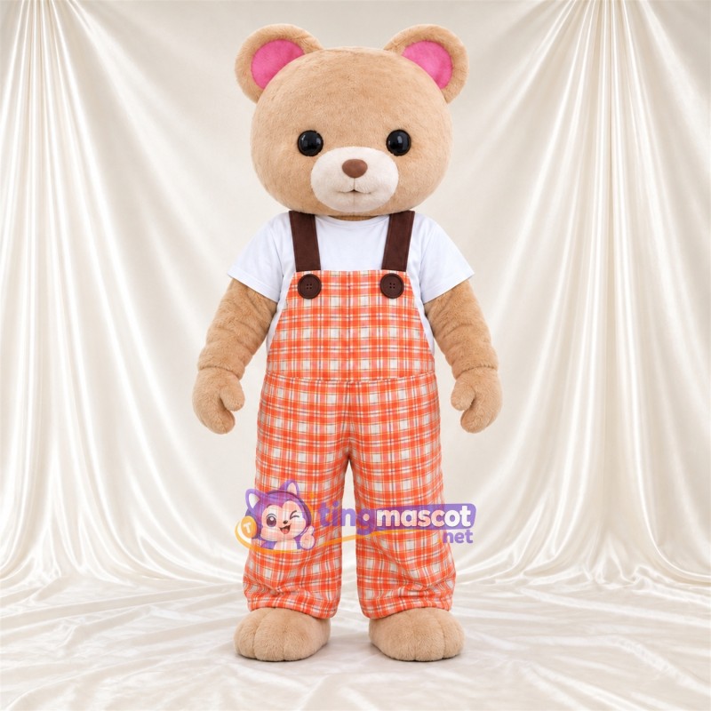Maskottchenkostüm Bär – hellbraun – Latzhose Maskottchenkostüm Bär – hellbraun – Latzhose