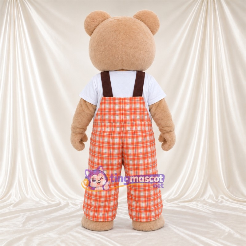 Maskottchenkostüm Bär – hellbraun – Latzhose Maskottchenkostüm Bär – hellbraun – Latzhose