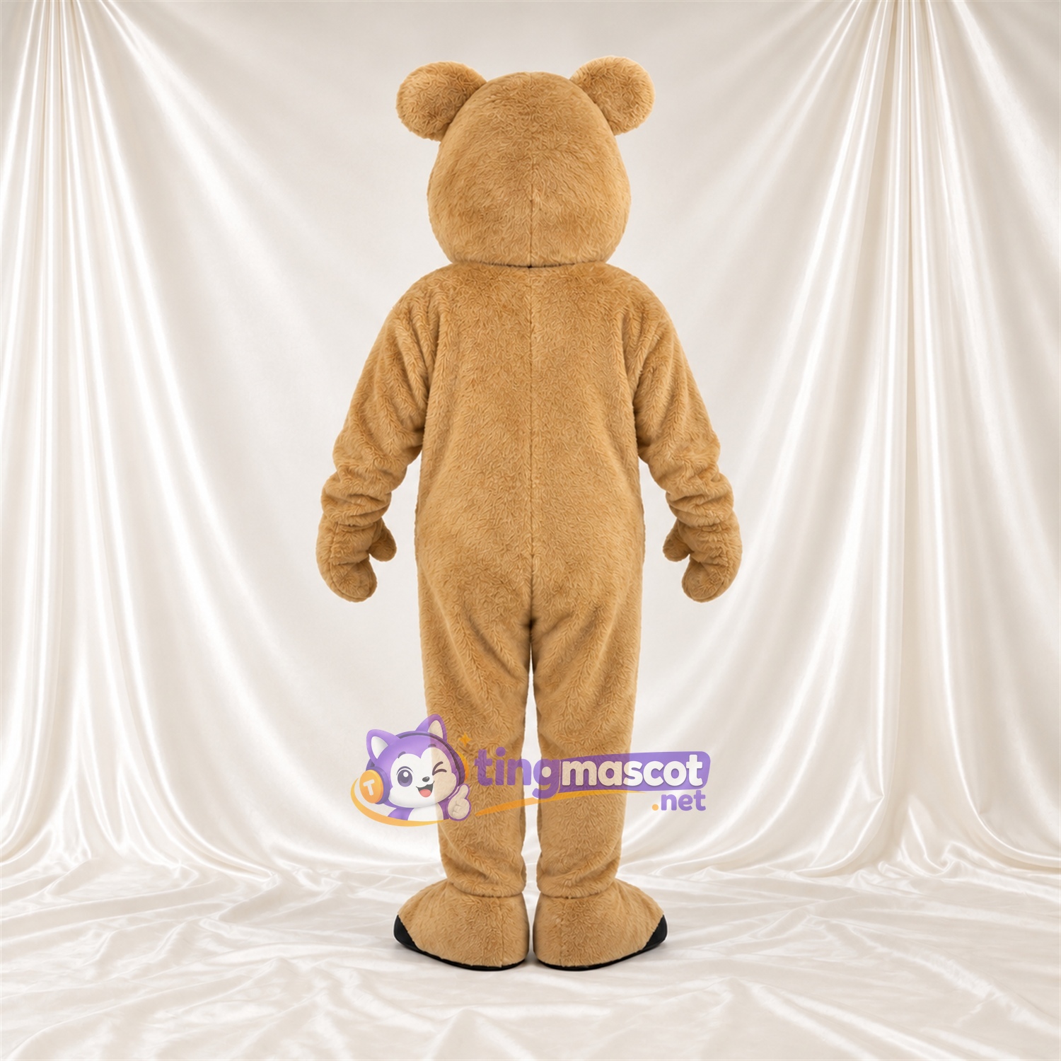 Maskottchenkostüm Bär – braun – Ohreninnenseiten (creme); Lächelndes Gesicht Maskottchenkostüm Bär – braun – Ohreninnenseiten (creme); Lächelndes Gesicht