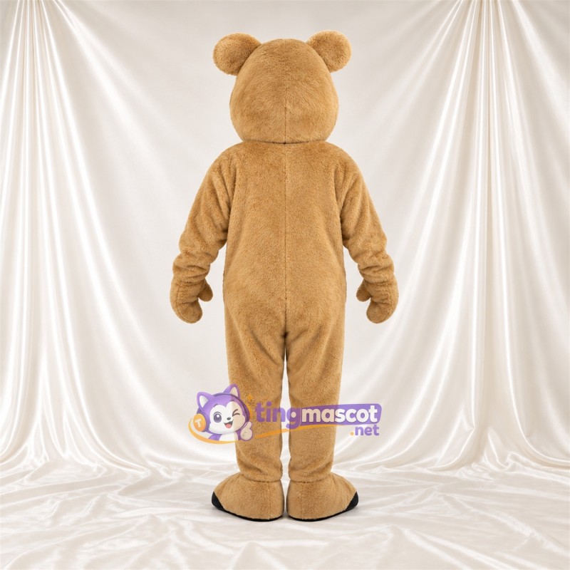 Maskottchenkostüm Bär – braun – Ohreninnenseiten (creme); Lächelndes Gesicht Maskottchenkostüm Bär – braun – Ohreninnenseiten (creme); Lächelndes Gesicht