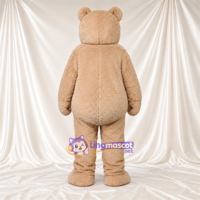 Maskottchenkostüm Bär – hellbraun – Runder Bauch; Schnauze (creme) Maskottchenkostüm Bär – hellbraun – Runder Bauch; Schnauze (creme)