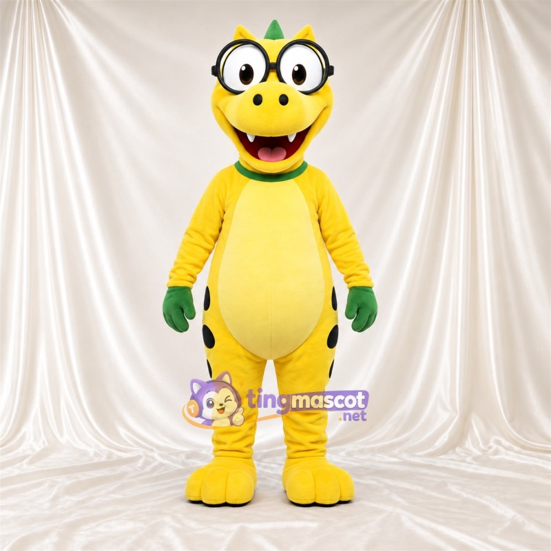 Maskottchenkostüm Drache – gelb – Stacheln (grün) Maskottchenkostüm Drache – gelb – Stacheln (grün)