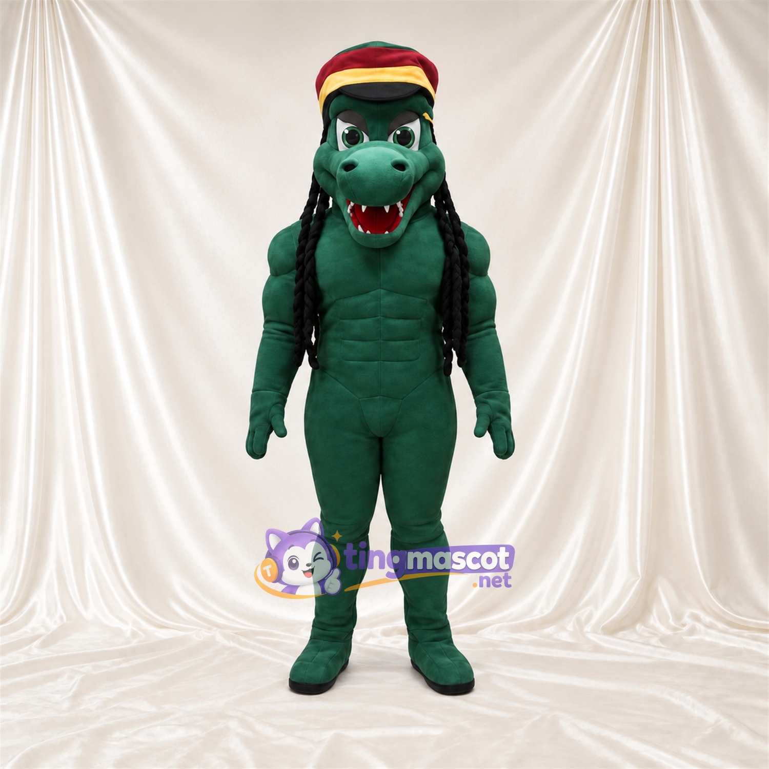 Costume de mascotte Crocodile – vert – Chapeau Costume de mascotte Crocodile – vert – Chapeau