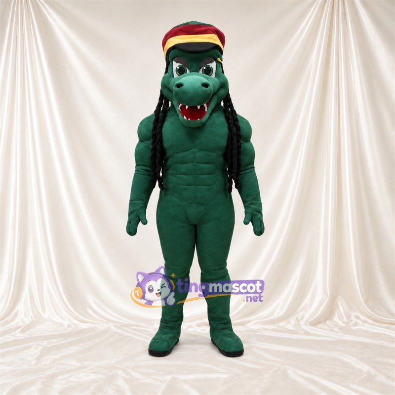 Costume de mascotte Crocodile – vert – Chapeau Costume de mascotte Crocodile – vert – Chapeau