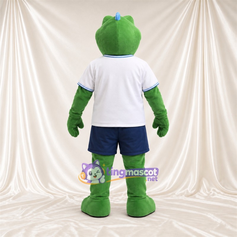 Costume de mascotte Crocodile – vert – Chemise (blanc); Short (bleu) Costume de mascotte Crocodile – vert – Chemise (blanc); Short (bleu)